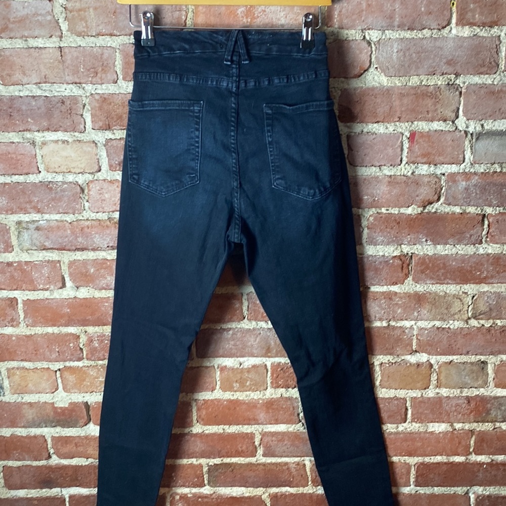 Good American High Rise Black Distressed Skinny Jeans - Picture 3 of 5